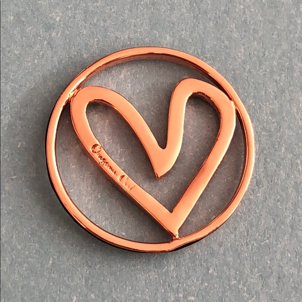 Large ROSE GOLD HEART Origami Owl window plate - Picture 2 of 3